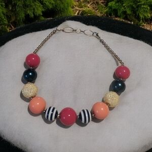 Handcrafted Pink Bubble Gum Bead Necklace
